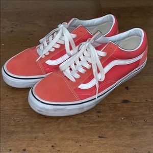 Coral red and pink old stool vans size 10.5/9